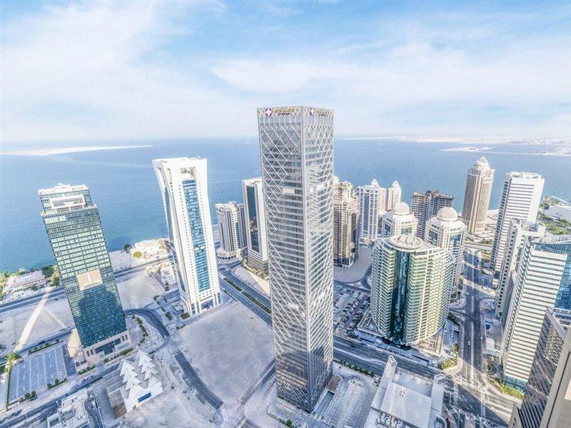 Aleph Doha Residences, Curio Collection By Hilton Luaran gambar Aerial view of the West Bay district